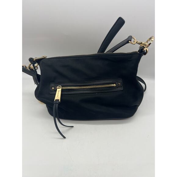 Michael Kors Black Nylon Purse Bag Tote Crossbody or Shoulder Gold Hardware - Picture 3 of 13